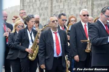 Santa Bárbara luce manto nuevo en la procesión de Lomo Catela (Foto Francisco Javier Santana)
